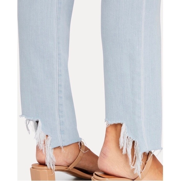 NWT L’AGENCE 90s High Rise Distressed Denim Ankle Crop Fray Hem Straight Jean 25 - Picture 5 of 10